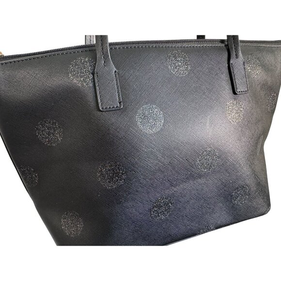 Kate‎ Spade New York Black Glitter Polka Dot Tote Bag - Picture 5 of 8